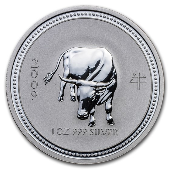 2009 Australia 1 oz Silver Year of the Ox BU (Series I) 2009 Australia 1 oz Silver Year of the Ox BU (Series I)
