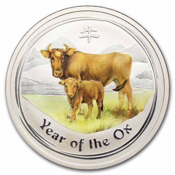 2009 Australia 2 oz Silver Colorized Year of the Ox BU (No Cap) 2009 Australia 2 oz Silver Colorized Year of the Ox BU (No Cap)