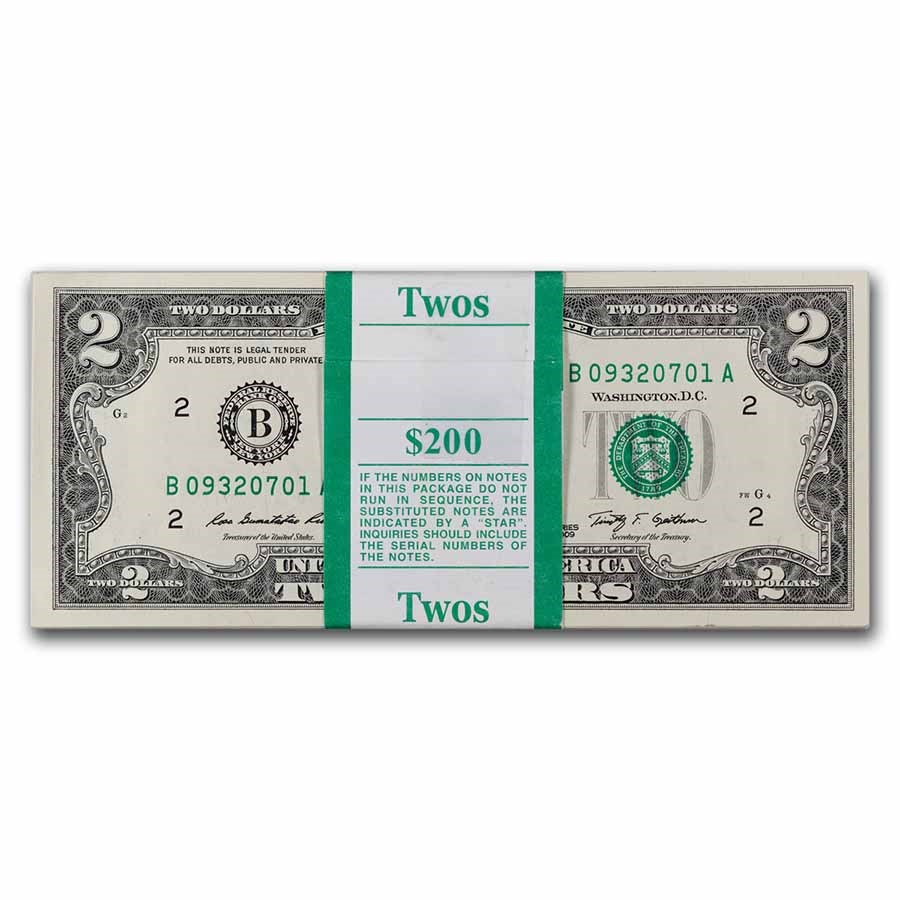 2009 (B-New York) $2.00 FRN CU (Fr#1939-B) 100 Consecutive