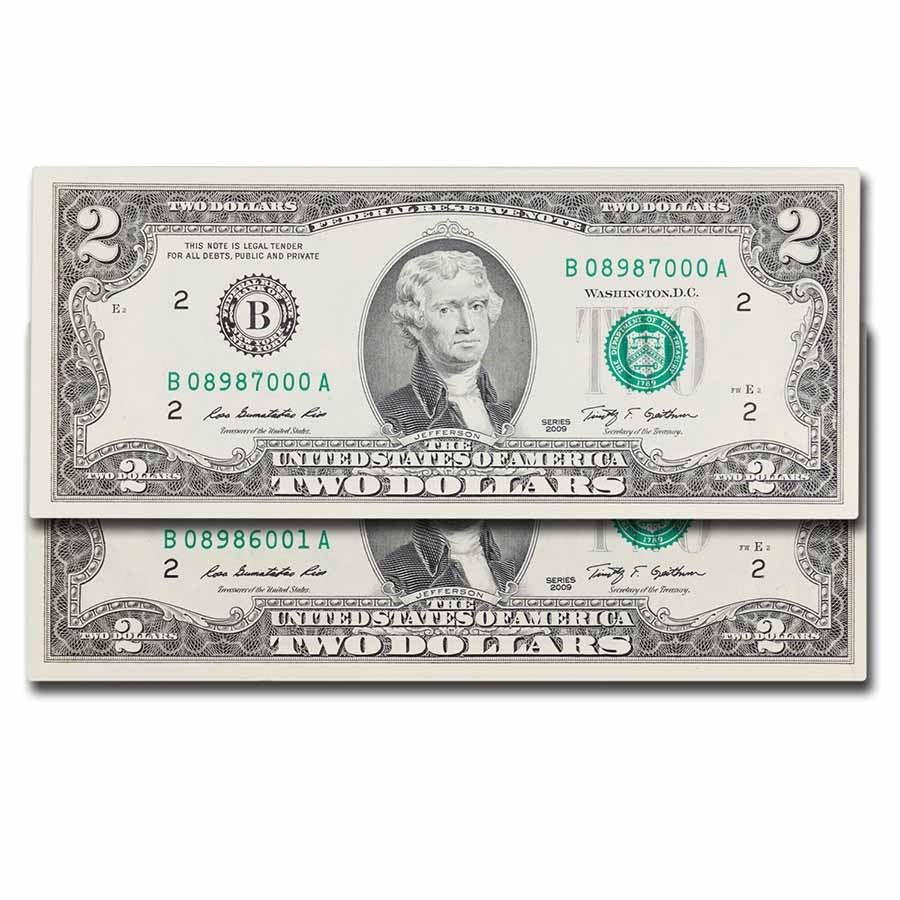 Bricks Note Buy 2009 (B-NY) $2 FRN CU (Fr#1939-B) 1st/Last Brick Note w/Label | APMEX