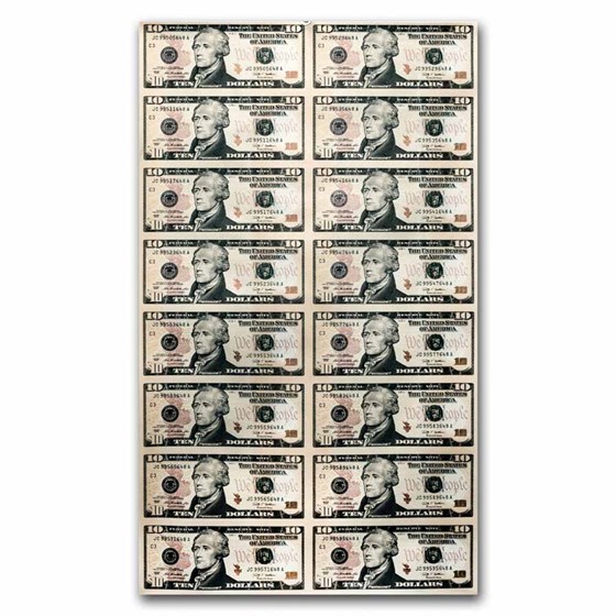 2009 (C-Philadelphia) $10 FRN CU (Fr#2041-C) 16 Note Uncut Sheet 2009 (C-Philadelphia) $10 FRN CU (Fr#2041-C) 16 Note Uncut Sheet