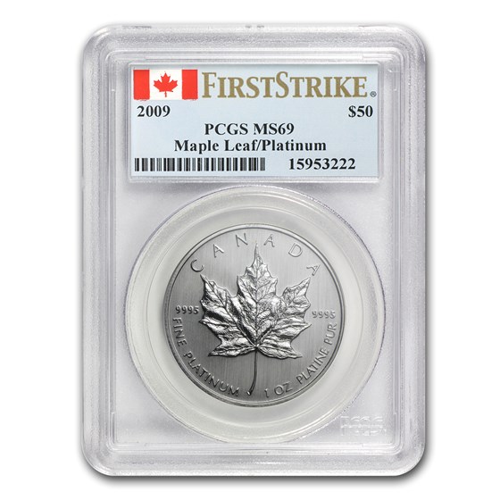 2009 Canada 1 oz Platinum Maple Leaf MS-69 PCGS (FirstStrike®) 2009 Canada 1 oz Platinum Maple Leaf MS-69 PCGS (FirstStrike®)