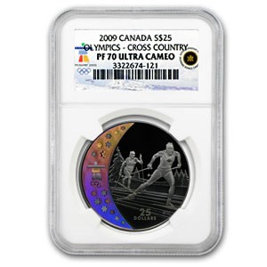 2009 Canada Silver $25 Olympic Cross Country Skiing PF-70 NGC