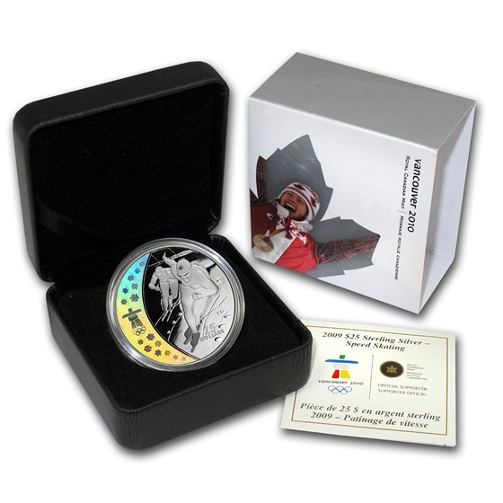 2009 Canada Silver $25 Olympic Speed Skate (Hologram, Box & COA) 2009 Canada Silver $25 Olympic Speed Skate (Hologram, Box & COA)