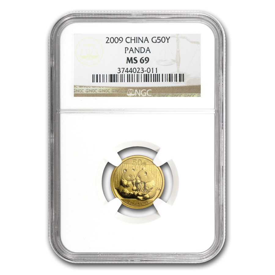 2009 China 1/10 oz Gold Panda MS-69 NGC