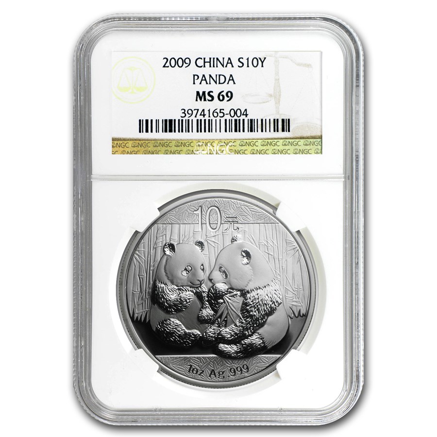 2009 China 1 oz Silver Panda MS-69 NGC