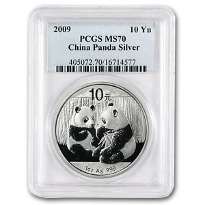 2009 China 1 oz Silver Panda MS-70 PCGS
