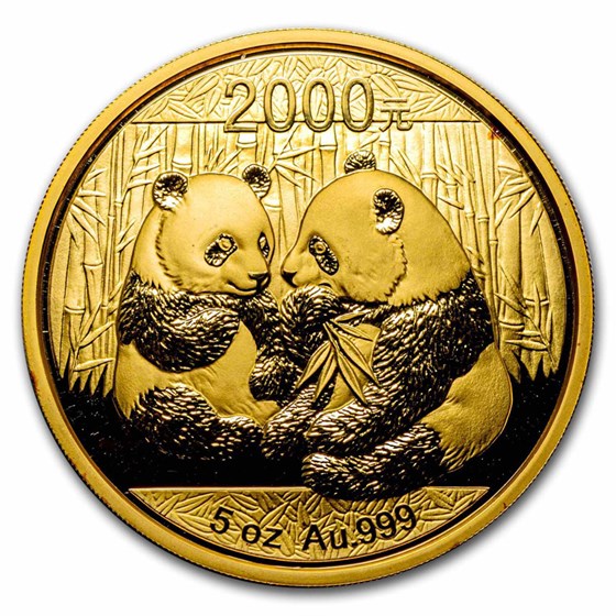2009 China 5 oz Gold Panda Proof (w/Box)