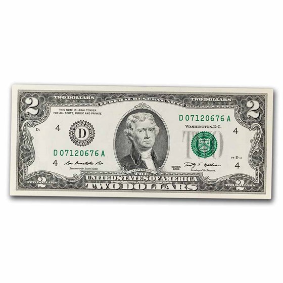 2009 (D-Cleveland) $2.00 FRN CU (Fr#1939-D) 2009 (D-Cleveland) $2.00 FRN CU (Fr#1939-D)