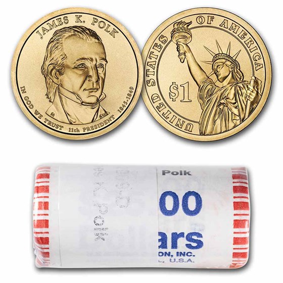 2009-D James Polk 25-Coin Presidential Dollar Roll 2009-D James Polk 25-Coin Presidential Dollar Roll