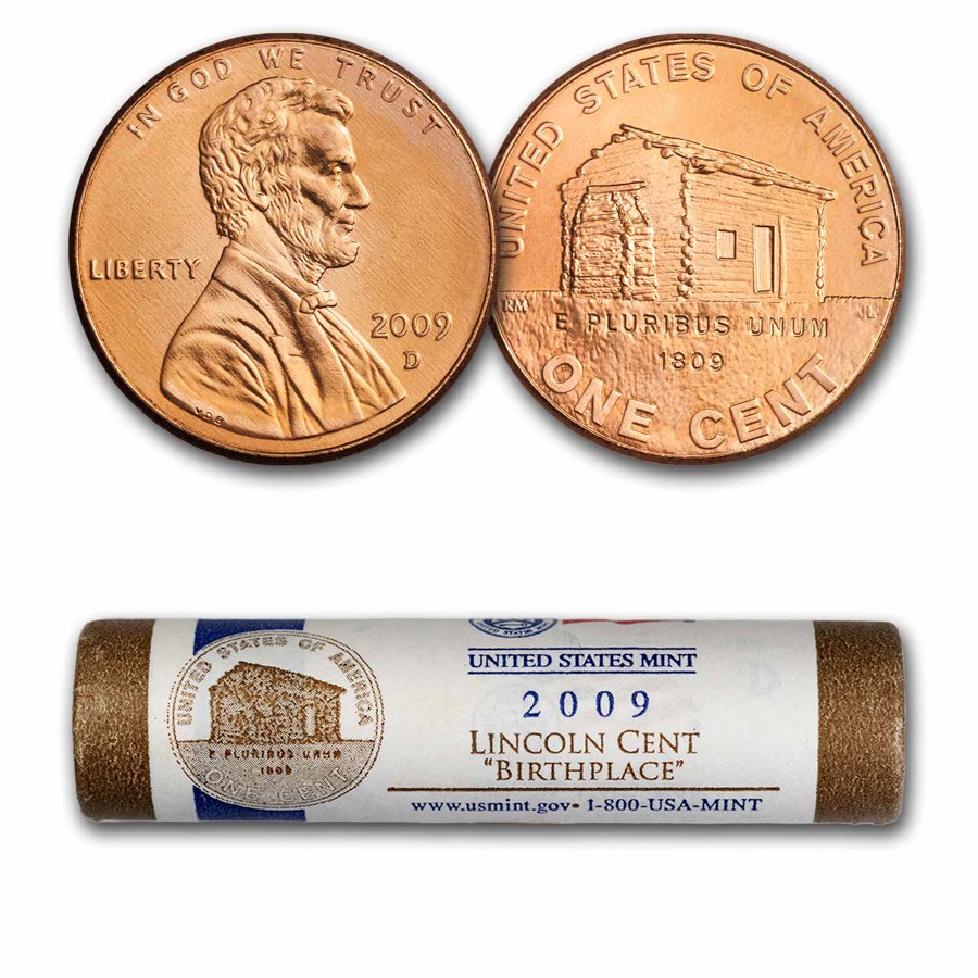 2009-D Lincoln Cent Birthplace 50-Coin Mint Wrapped BU