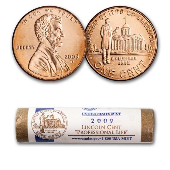 2009-D Lincoln Professional Life Cent 50-Coin Mint Wrapped BU 2009-D Lincoln Professional Life Cent 50-Coin Mint Wrapped BU
