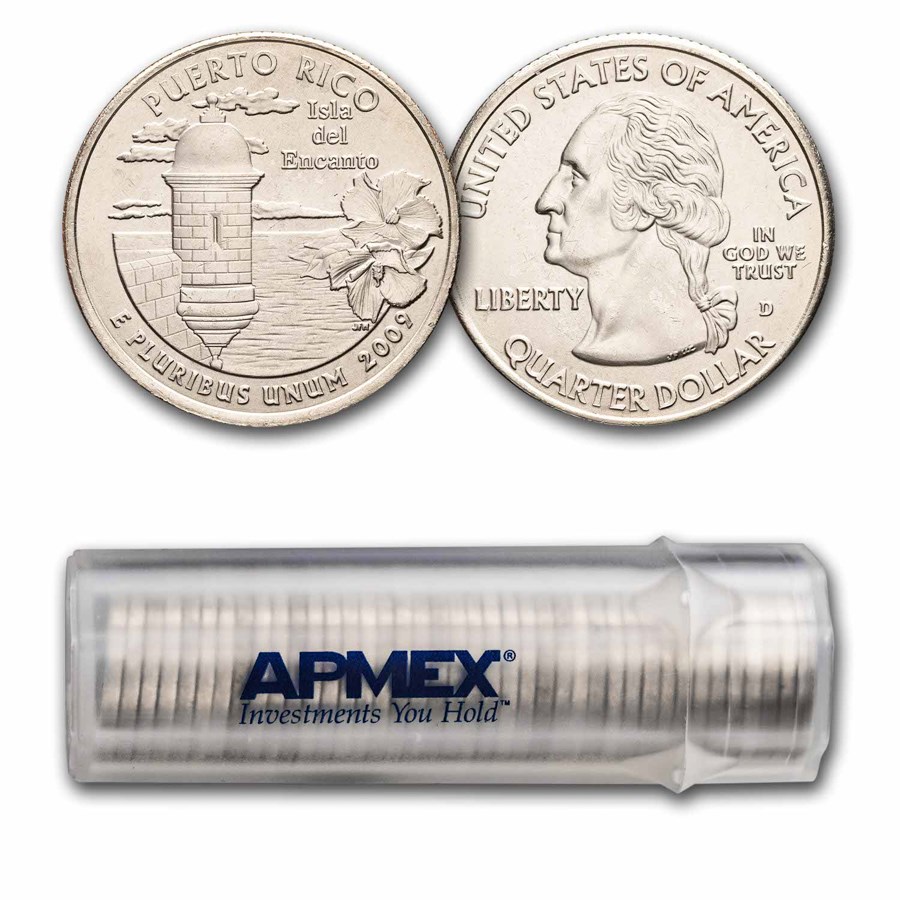 2009-D U.S. Territory Puerto Rico Quarter 40-Coin Roll BU