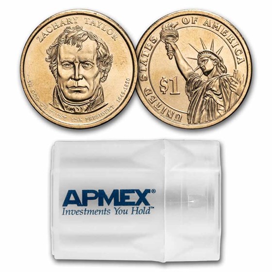 2009-D Zachary Taylor 25-Coin Presidential Dollar Roll 2009-D Zachary Taylor 25-Coin Presidential Dollar Roll