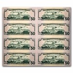 2009 (F-Atlanta) $50 FRN CU (Fr#2131-F) 8 Note Uncut Sheet.