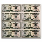 2009 (F-Atlanta) $50 FRN CU (Fr#2131-F) 8 Note Uncut Sheet.