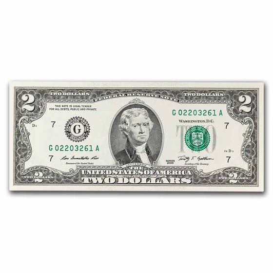 2009 (G-Chicago) $2.00 FRN CU (Fr#1939-G) 2009 (G-Chicago) $2.00 FRN CU (Fr#1939-G)