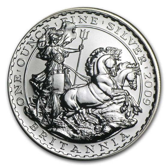 2009 Great Britain 1 oz Silver Britannia BU 2009 Great Britain 1 oz Silver Britannia BU