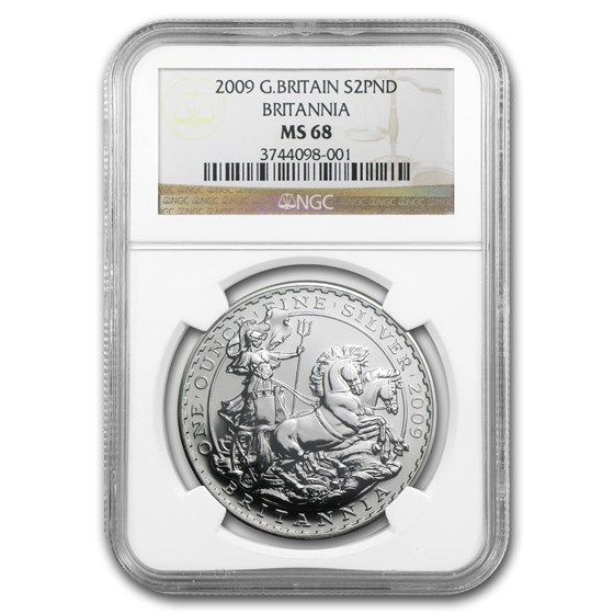 2009 Great Britain 1 oz Silver Britannia MS-68 NGC 2009 Great Britain 1 oz Silver Britannia MS-68 NGC
