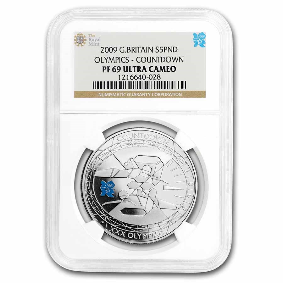 2009 Great Britain Silver Olympic Countdown NGC PF-69 Ultra Cameo