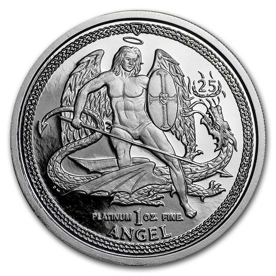 2009 Isle of Man 1 oz Platinum Angel Proof