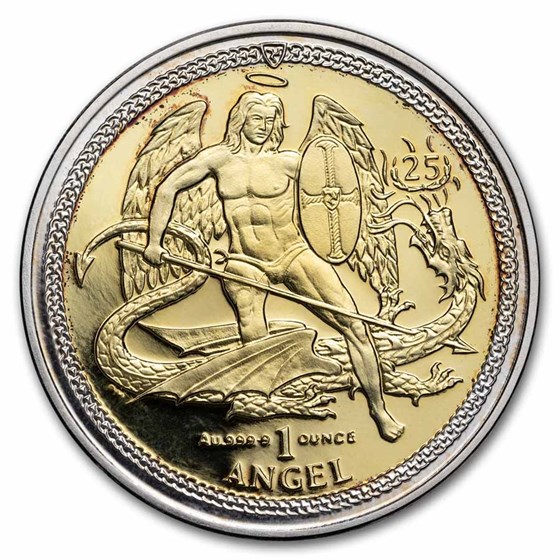 2009 Isle of Man Bi-Metallic Angel 25th Anniversary Proof 2009 Isle of Man Bi-Metallic Angel 25th Anniversary Proof