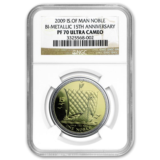 2009 Isle of Man Bi-Metallic Noble PF-70 NGC (15th Anniv) 2009 Isle of Man Bi-Metallic Noble PF-70 NGC (15th Anniv)
