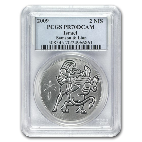 2009 Israel Silver 2 NIS Samson and the Lion PR-70 PCGS 2009 Israel Silver 2 NIS Samson and the Lion PR-70 PCGS