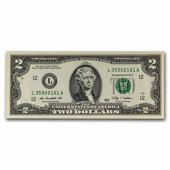 2009 (L-San Francisco) $2.00 FRN CU (Fr#1939-L) 2009 (L-San Francisco) $2.00 FRN CU (Fr#1939-L)