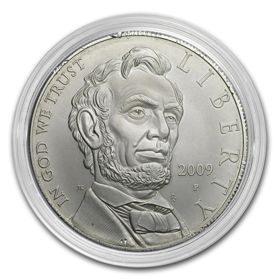 2009-P Abraham Lincoln $1 Silver Commem BU (Capsule only)