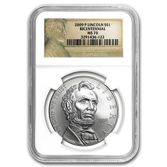 2009-P Abraham Lincoln $1 Silver Commem MS-70 NGC 2009-P Abraham Lincoln $1 Silver Commem MS-70 NGC