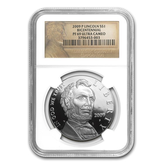 2009-P Abraham Lincoln $1 Silver Commem PF-69 NGC 2009-P Abraham Lincoln $1 Silver Commem PF-69 NGC