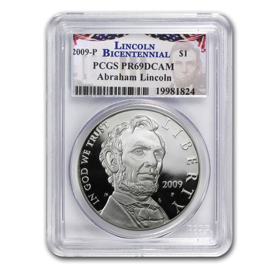 2009-P Abraham Lincoln $1 Silver Commem PR-69 PCGS 2009-P Abraham Lincoln $1 Silver Commem PR-69 PCGS