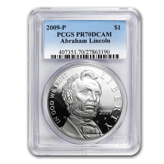 2009-P Abraham Lincoln $1 Silver Commem PR-70 PCGS 2009-P Abraham Lincoln $1 Silver Commem PR-70 PCGS