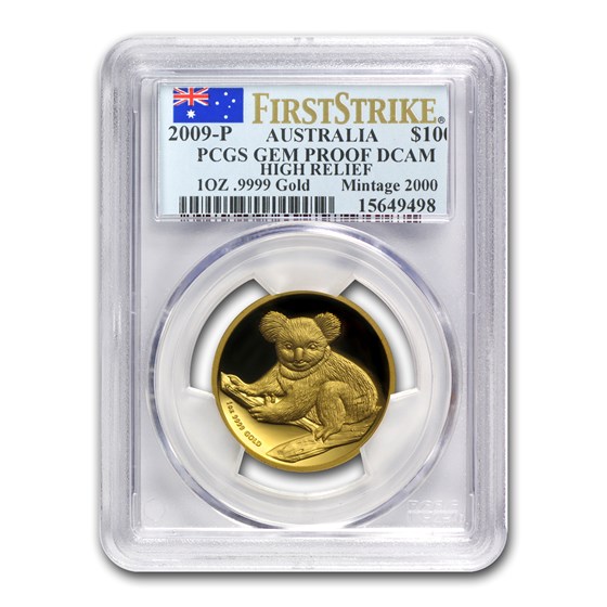 2009-P Australia 1 oz Gold Koala Gem Prf PCGS (FS, High Relief) 2009-P Australia 1 oz Gold Koala Gem Prf PCGS (FS, High Relief)