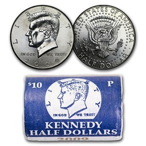 2009-P Kennedy Half Dollar 20-Coin Mint Wrapped Roll BU