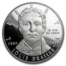 2009-P Louis Braille $1 Silver Commem Proof (w/Box & COA)