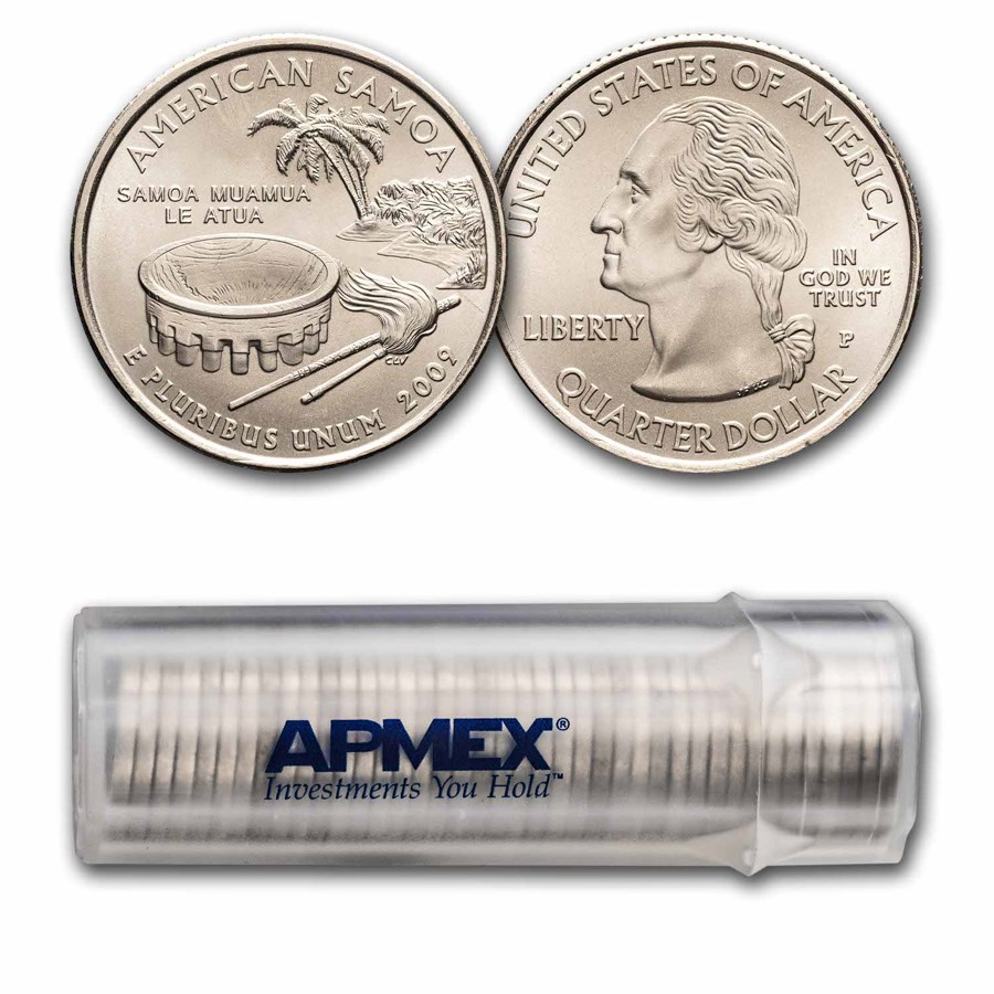 2009-P U.S. Territory American Samoa Quarter 40-Coin Roll BU