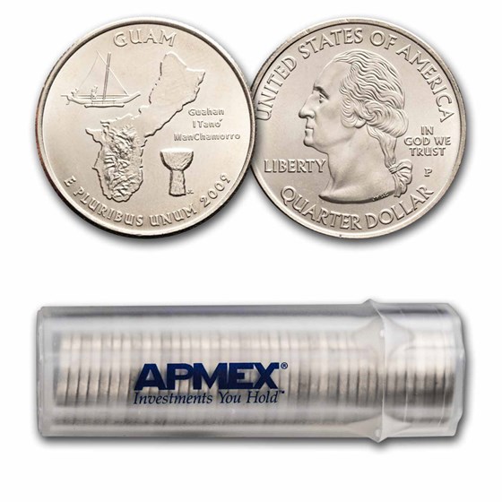 2009-P U.S. Territory Guam Quarter 40-Coin Roll BU 2009-P U.S. Territory Guam Quarter 40-Coin Roll BU