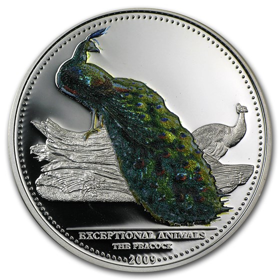 2009 Palau Silver $5 Exceptional Animals Peacock 2009 Palau Silver $5 Exceptional Animals Peacock