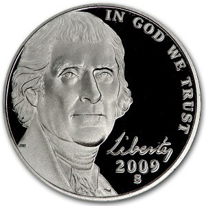 2009-S Jefferson Nickel Gem Proof 2009-S Jefferson Nickel Gem Proof