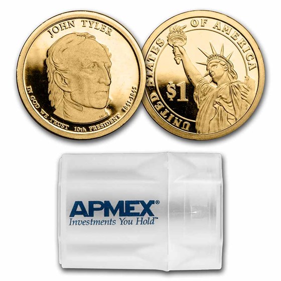 2009-S John Tyler 20-Coin Presidential Dollar Roll PR 2009-S John Tyler 20-Coin Presidential Dollar Roll PR
