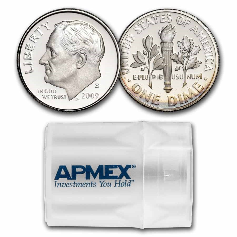 2009-S Roosevelt Dime 50-Coin Roll Proof (Silver)