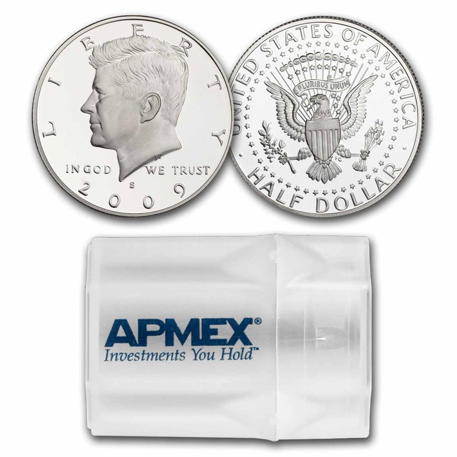 2009-S Silver Kennedy Half Dollar 20-Coin Roll Proof