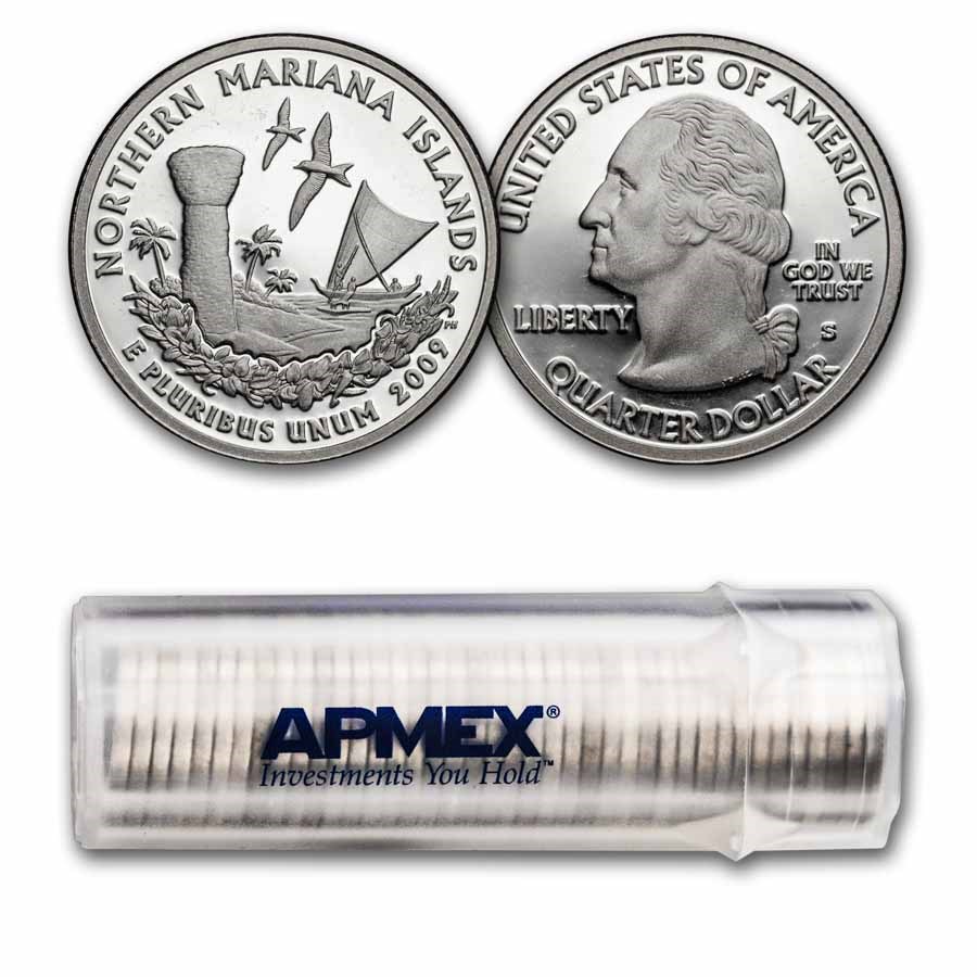 2009-S U.S. N. Mariana Quarter Proof 40-Coin Roll (Silver)