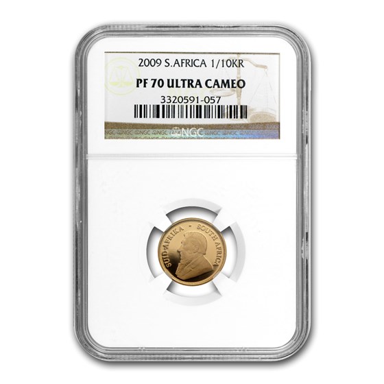 2009 South Africa 1/10 oz Proof Gold Krugerrand PF-70 NGC 2009 South Africa 1/10 oz Proof Gold Krugerrand PF-70 NGC