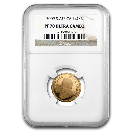 2009 South Africa 1/4 oz Gold Krugerrand PF-70 NGC 2009 South Africa 1/4 oz Gold Krugerrand PF-70 NGC