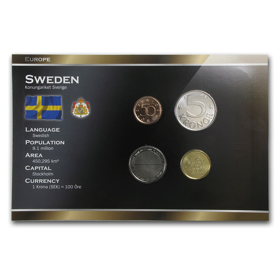 2009 Sweden 50 Ore-10 Kronor Coin Set Unc
