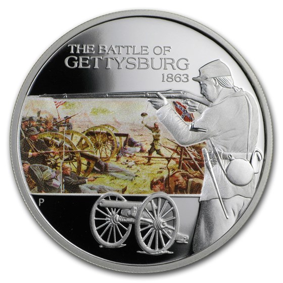 2009 Tuvalu 1 oz Silver Battle of Gettysburg Proof 2009 Tuvalu 1 oz Silver Battle of Gettysburg Proof