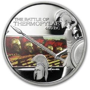 2009 Tuvalu 1 oz Silver Battle of Thermopylae Proof 2009 Tuvalu 1 oz Silver Battle of Thermopylae Proof